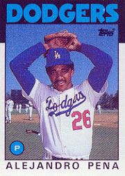 1986 Topps Baseball Cards      665     Alejandro Pena